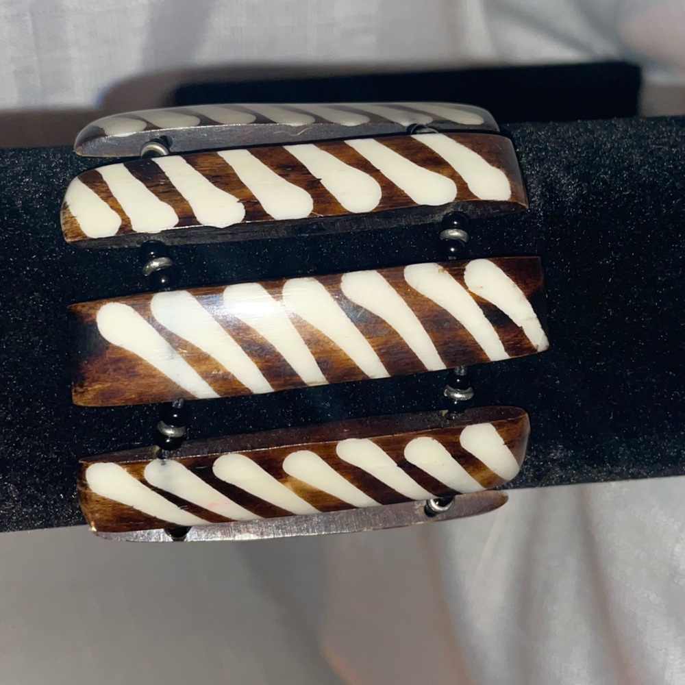 Handcrafted Wooden Beaded Cuff Bracelet
